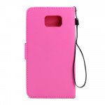 Wholesale Samsung Galaxy Note 5 Folio Flip Leather Wallet Case with Strap (Hot Pink)